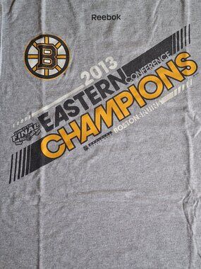 T Shirt Reebok Boston Bruins NHL 2013 Eastern Conference Champs Adult Size Large